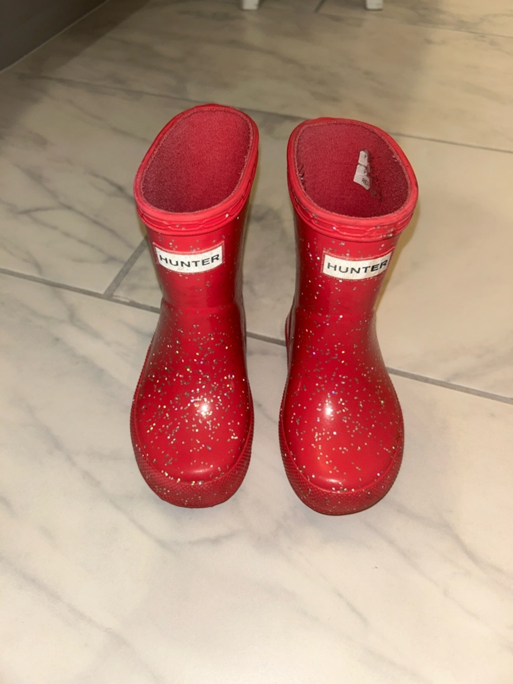 Hunter toddler pink Glitter Waterproof Rain Boots size 4.